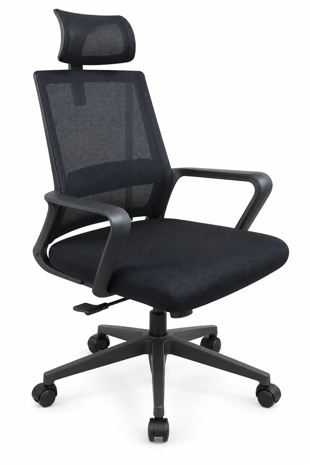 High-Back Mesh Office Chair with Headrest, Padded Seat and Armrests