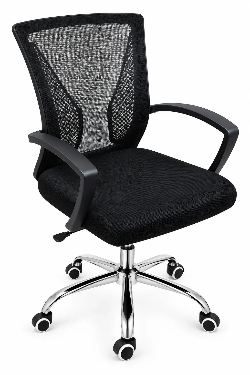 Modern Mesh Office Chair with Sculpted Backrest, Padded Seat and Chrome-Style Base