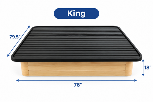 Black Steel Platform Bed Base with Horizontal Slat Support and Beige Enclosed Side Panels with 1,800 lbs Weight Capacity, 18-Inch Height, Black Finish