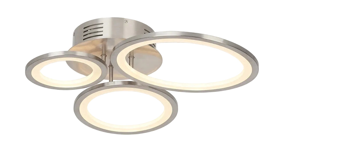 Modern 3-Ring Ceiling Lamps – Asymmetrical Circular Design with Soft LED Glow