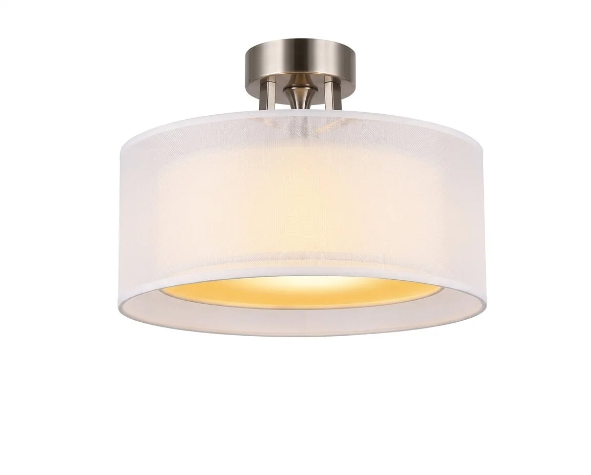 Modern Drum Shade Ceiling Lamps – Round Fabric-Style Design with Soft Diffused Light