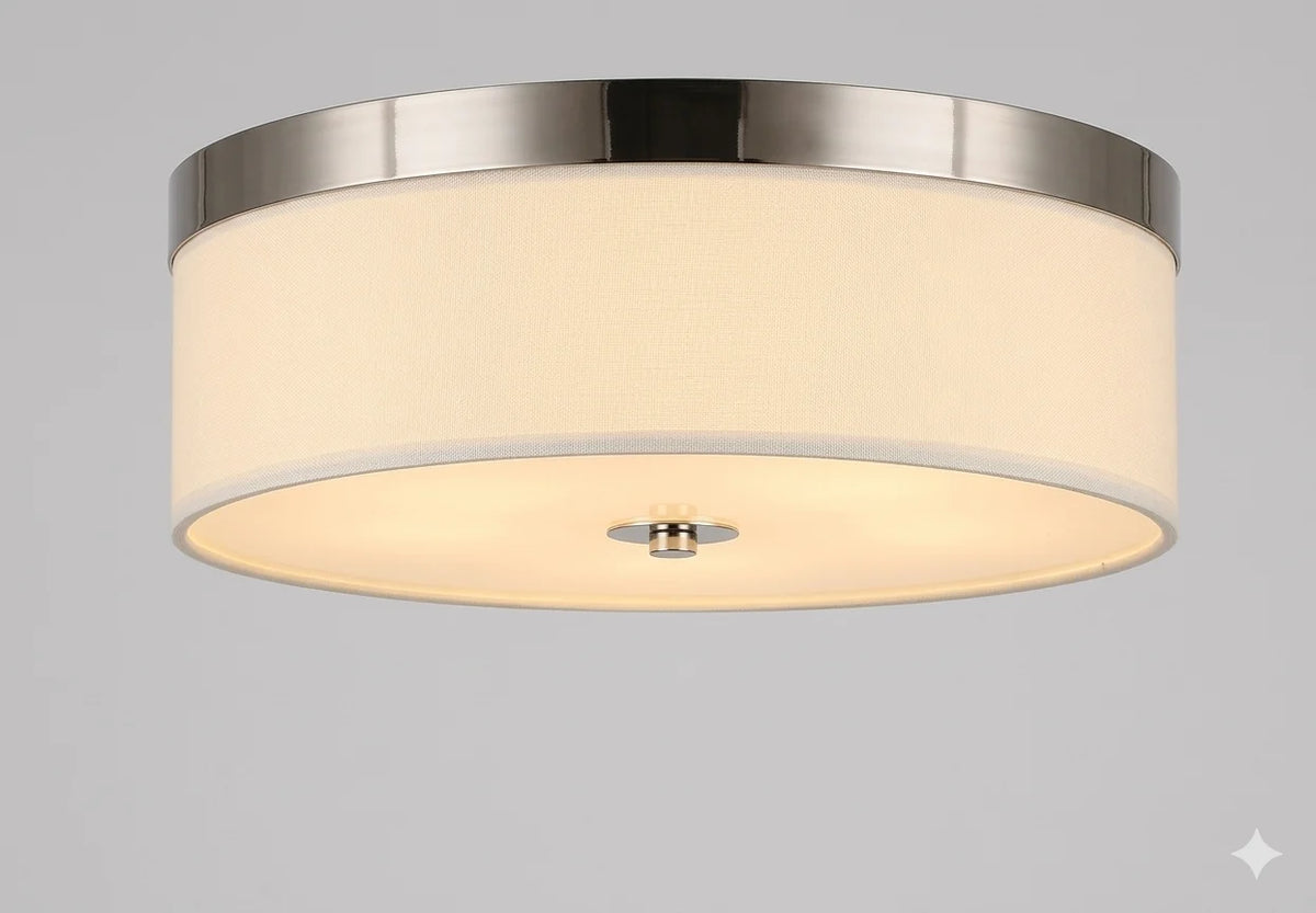Modern Drum Shade Ceiling Lamps – Wide Round Design with Soft Diffused Light