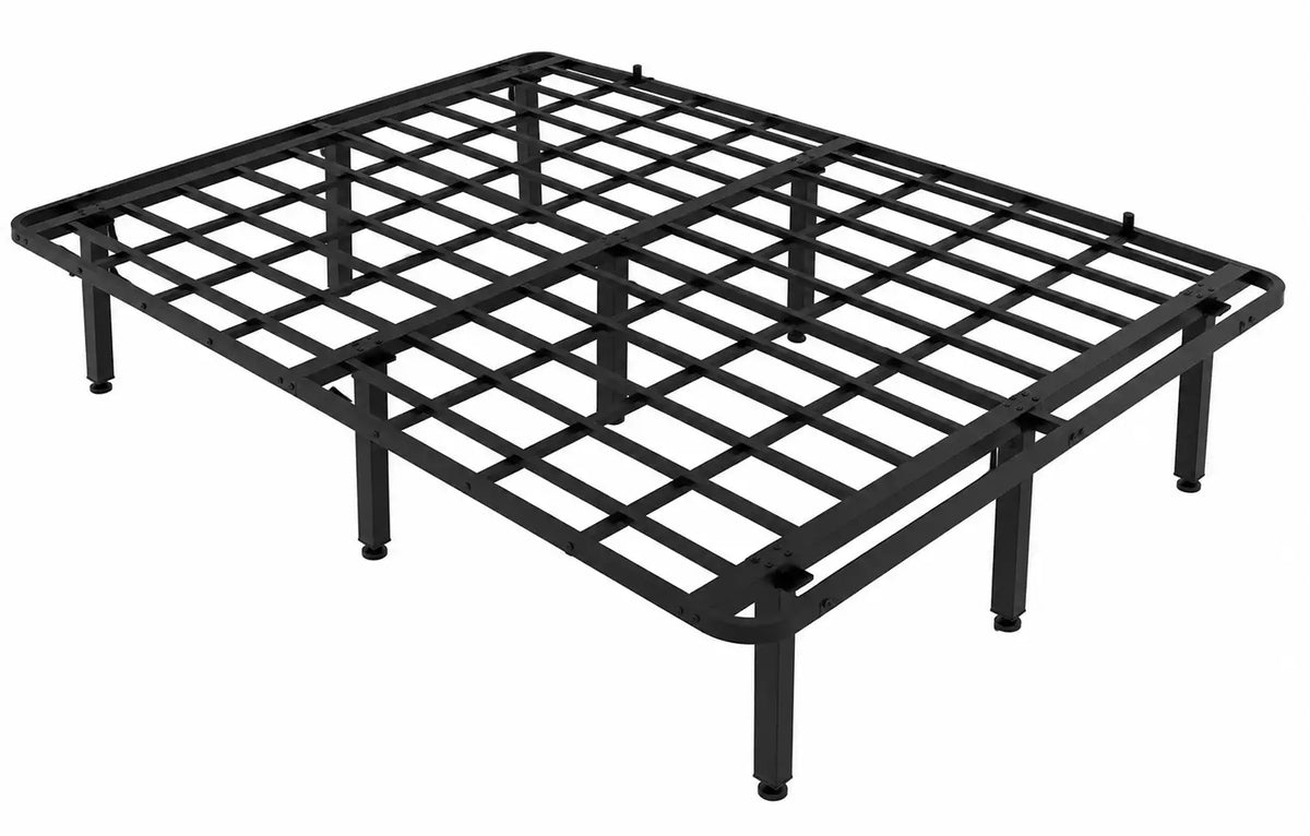 Heavy-Duty Black Steel Platform Bed Frame – 1,800 lbs Weight Capacity, 18-Inch Height
