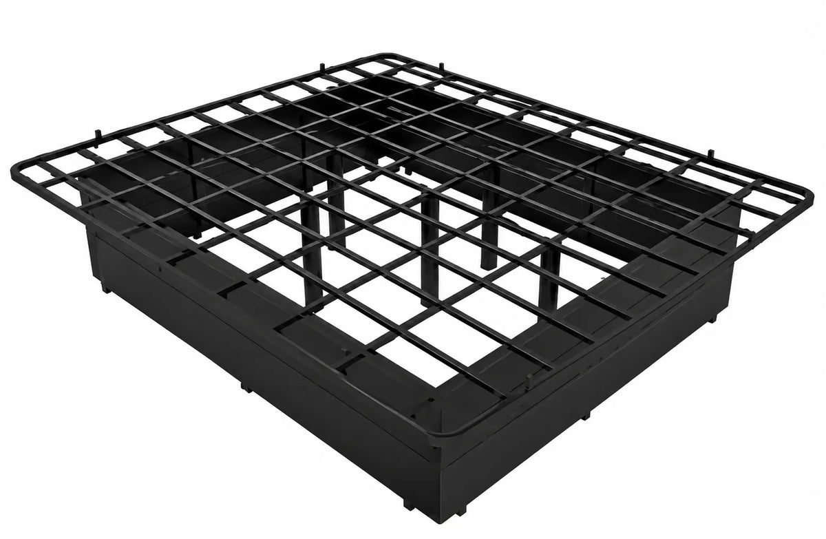 Heavy-Duty Steel Platform Bed Base, 1,800 lbs Weight Capacity, 18-Inch Height, Black Finish, Open Grid Support