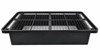 Black Steel Platform Bed Base with Wire Grid Deck – 1,800 lbs Weight Capacity, 18-Inch Height