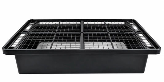 Black Steel Platform Bed Base with Wire Grid Deck – 1,800 lbs Weight Capacity, 18-Inch Height