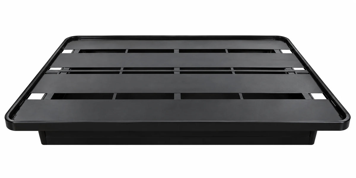 Commercial-Style Platform Bed – A Strong Steel Structure with Broad Support Panels, 1,800 lbs Weight Capacity, 18-Inch Height, Black Finish