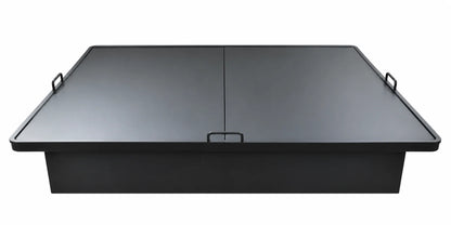 Black Metal Platform Bed Base with Solid Flat Top and Enclosed Side Panels with 1,800 lbs Weight Capacity, 18-Inch Height, Black Finish