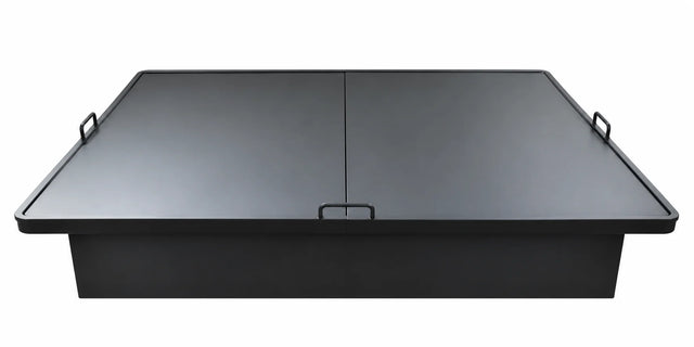 Black Metal Platform Bed Base with Solid Flat Top and Enclosed Side Panels with 1,800 lbs Weight Capacity, 18-Inch Height, Black Finish