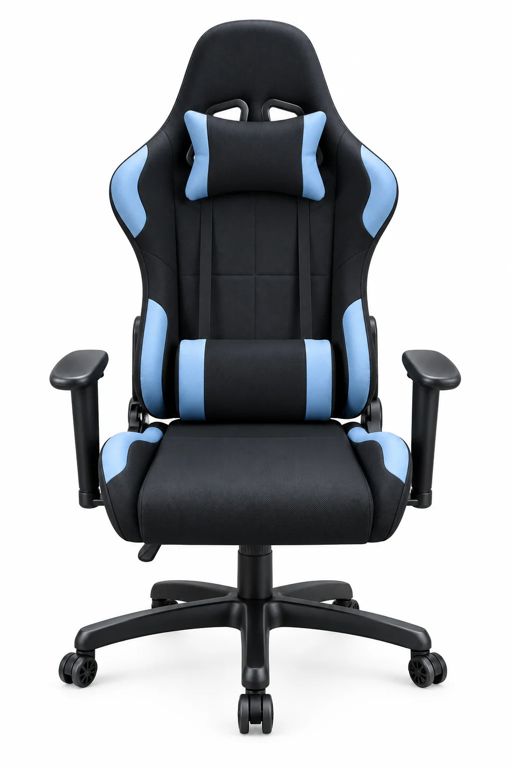 High-Back Gaming Chair with Contrast Side Panels, Headrest Support and Rolling Base