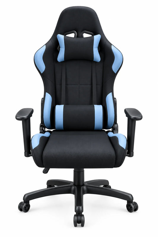 High-Back Gaming Chair with Contrast Side Panels, Headrest Support and Rolling Base