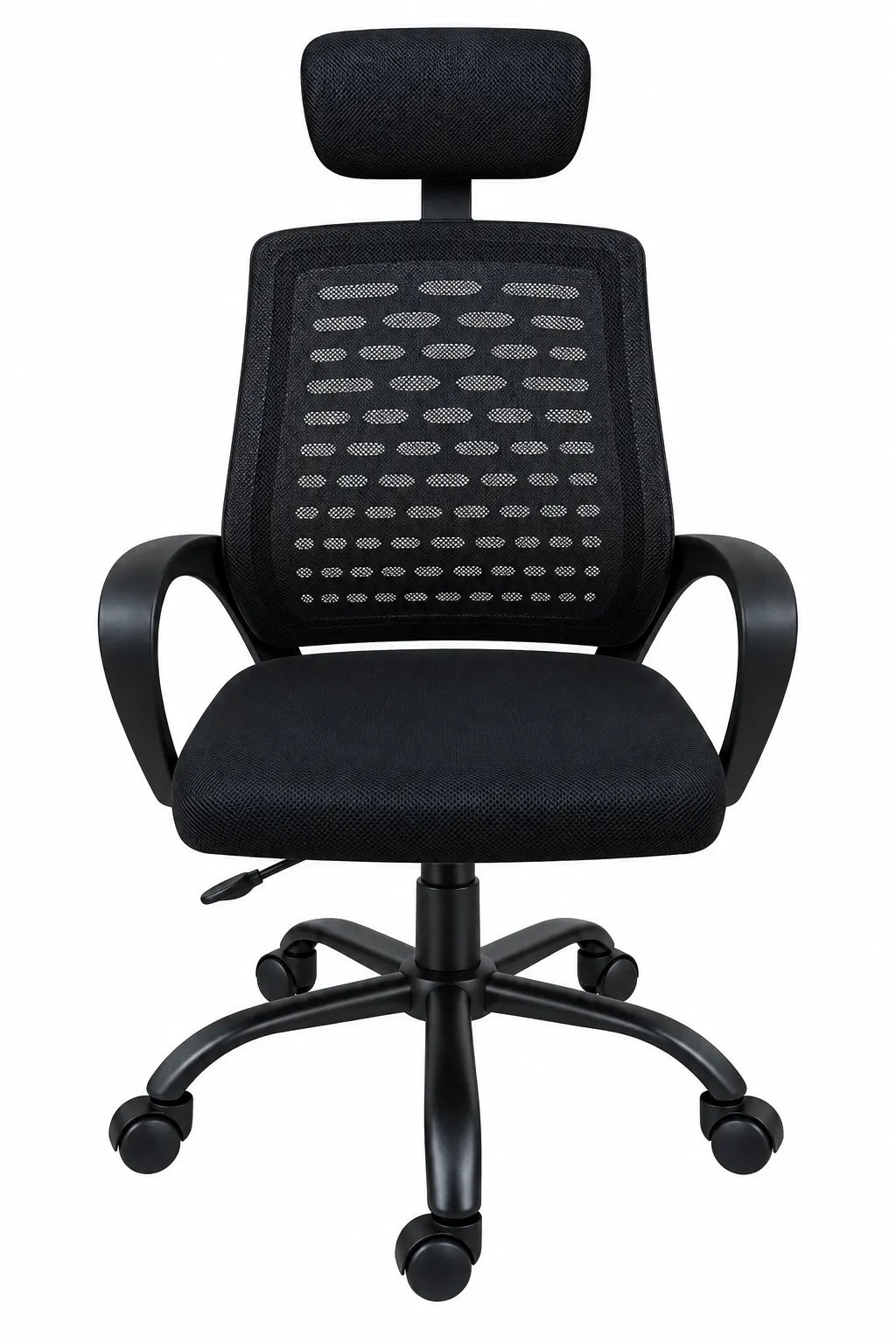 High-Back Mesh Office Chair with Headrest, Perforated Back Design and Padded Seat
