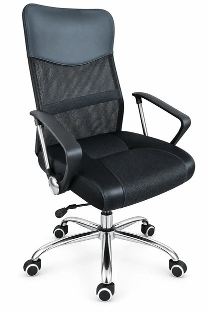 High-Back Office Chair with Padded Headrest, Mesh Back and Multiple Upholstery Options