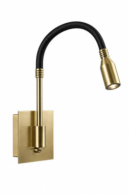Flexible Gooseneck Wall Reading Lamp with Adjustable Light Head – Silver or Brass Finish