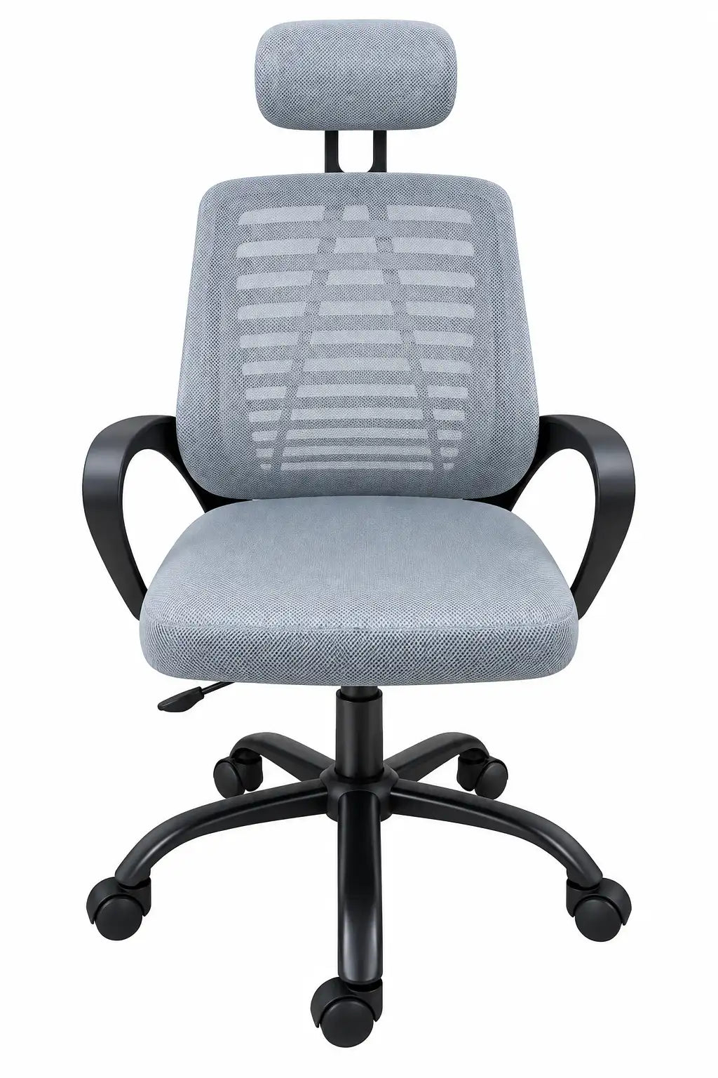 High-Back Mesh Office Chair with Headrest, Padded Seat and Rolling Base