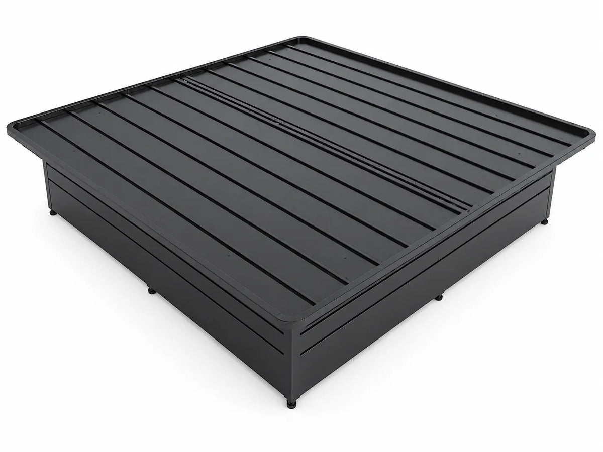 Black Steel Platform Bed Base, 2,500 lbs Weight Capacity, 17-Inch Height, Black Finish