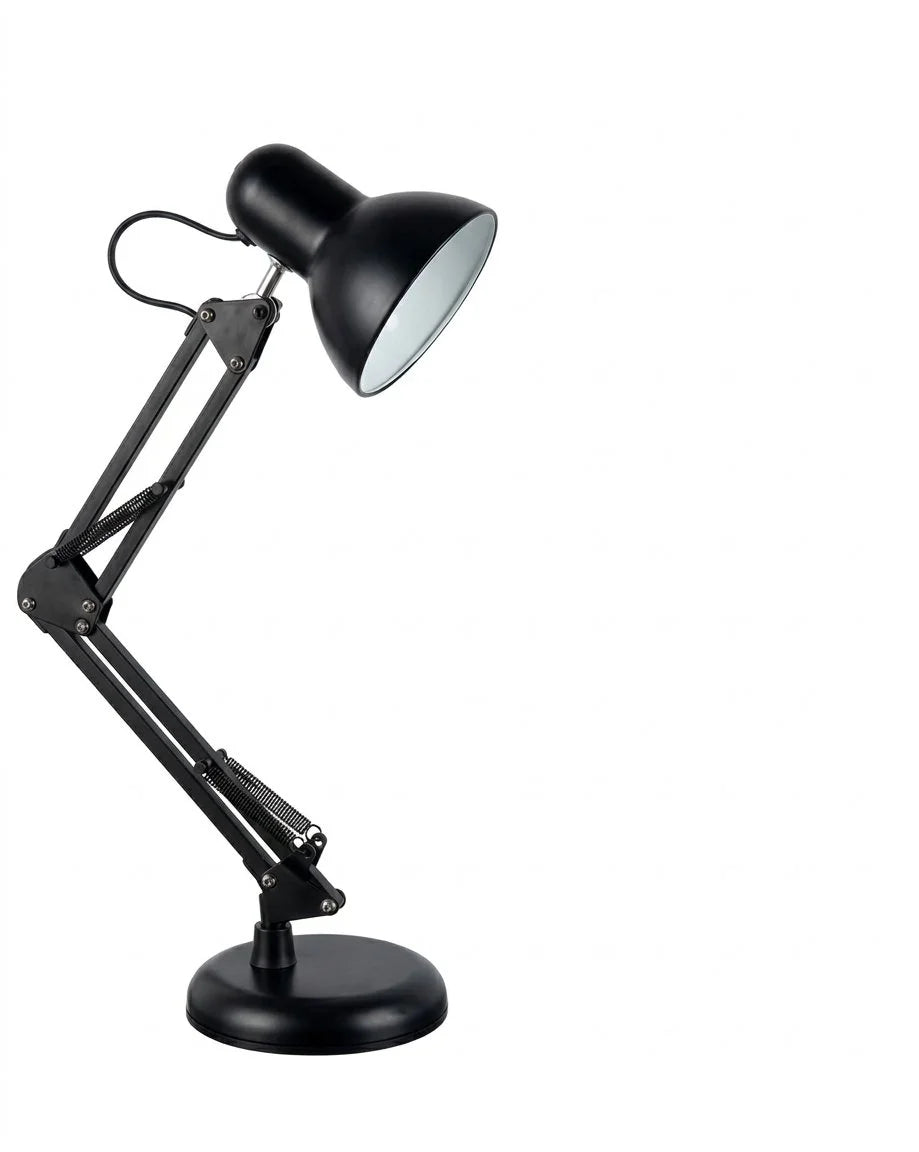 Adjustable Swing Arm Desk Lamp with Flexible Neck and Stable Base