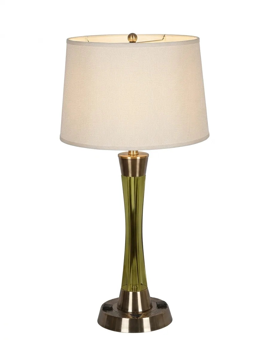 Classic Table Lamp with Fabric Shade & Decorative Metal Base – Elegant Accent Light