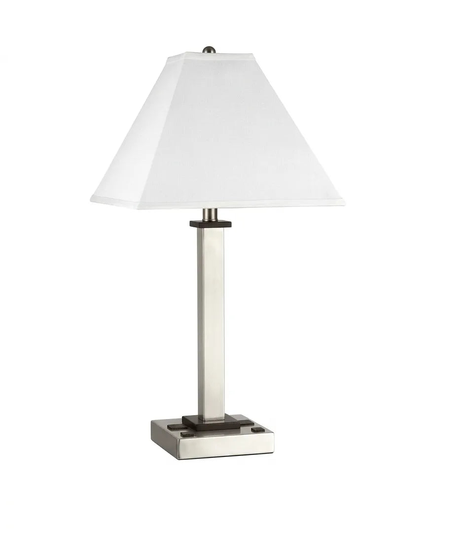 Classic Table Lamp with Pleated Fabric Shade – Elegant Metal Base for Bedroom & Living Room