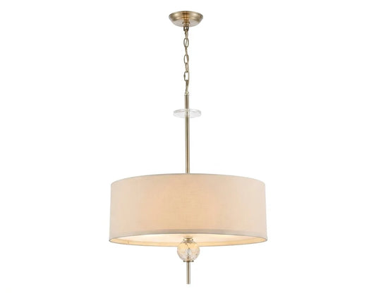 Large Drum Pendant Lamp – Elegant Hanging Ceiling Light with Decorative Crystal-Like Accent
