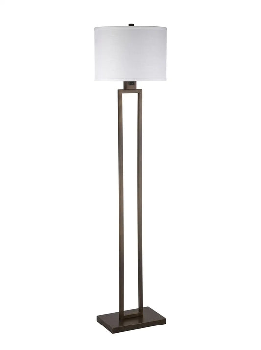 Modern Rectangular Shade Floor Lamp with Slim Open Frame