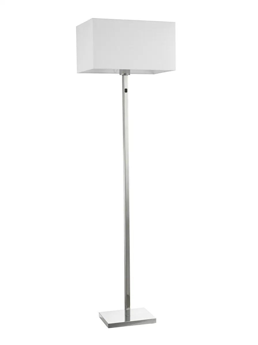 Modern Rectangular Shade Floor Lamp with Slim Single-Post Design