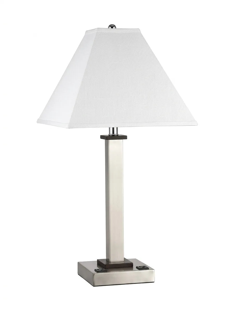 Classic Table Lamp with Pleated Fabric Shade – Elegant Metal Base for Bedroom & Living Room