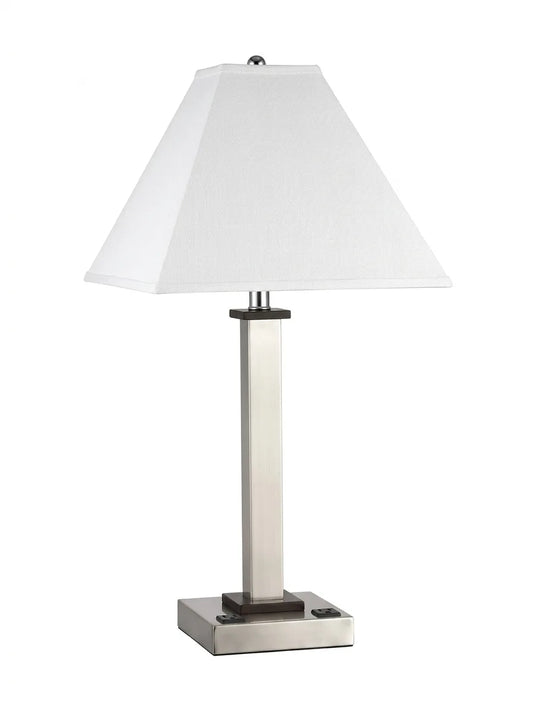 Classic Table Lamp with Pleated Fabric Shade – Elegant Metal Base for Bedroom & Living Room