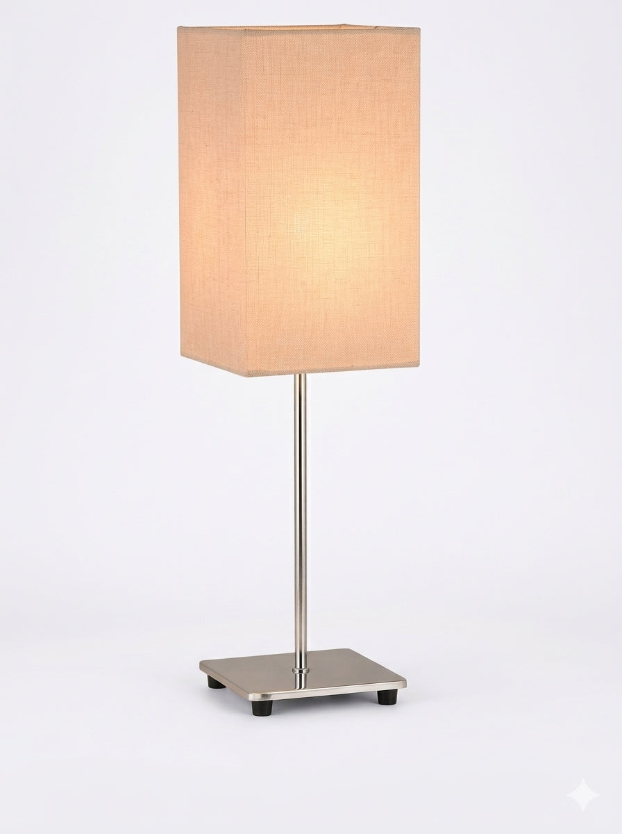 Modern Fabric Floor Lamp – Tall Rectangular Shade with Slim Metal Stand