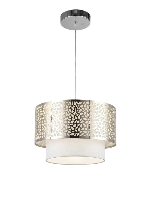 Geometric Drum Pendant Lamp – Decorative Hanging Ceiling Light with Double-Layer Shade