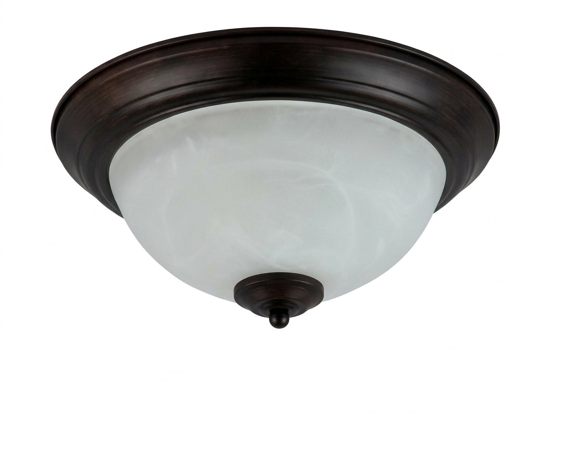 Modern Round Drum Shade Ceiling Lamps – Frosted Diffuser with Classic Metallic Finish