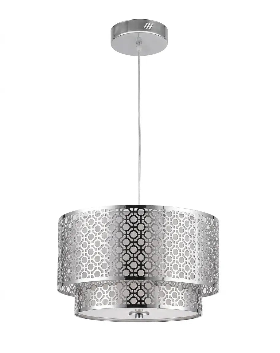 Geometric Circle Pattern Pendant Lamp – Decorative Drum Hanging Ceiling Light