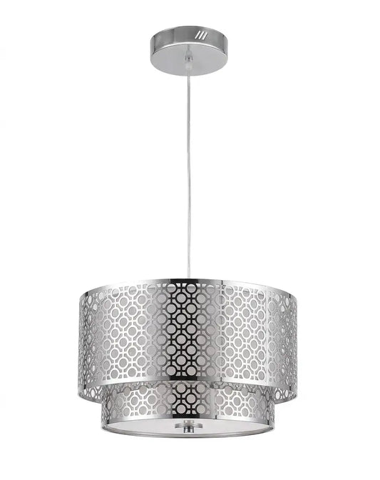 Geometric Circle Pattern Pendant Lamp – Decorative Drum Hanging Ceiling Light