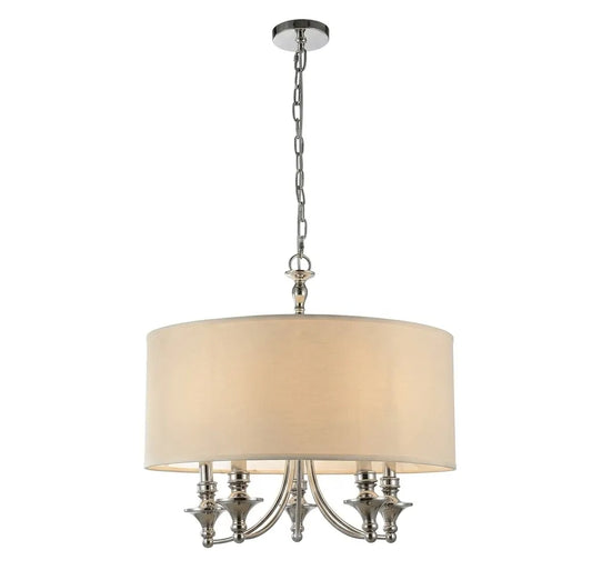 Classic Drum Chandelier Pendant Lamp – Elegant Hanging Ceiling Light with Curved Decorative Arms