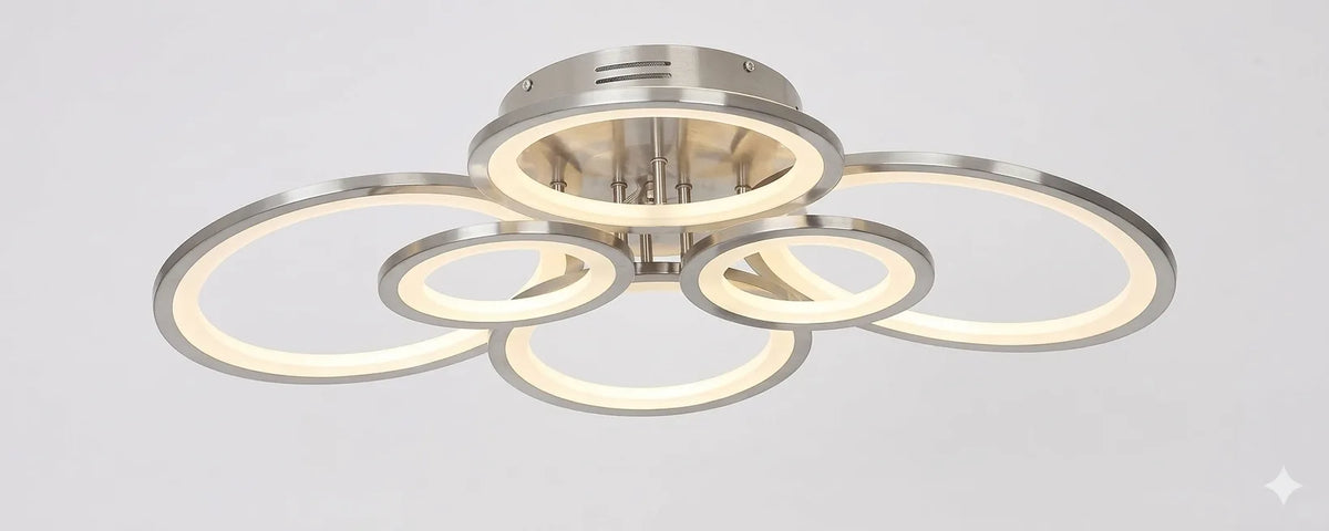 Modern 5-Ring Ceiling Lamps – Layered Circular Design with Soft LED Glow