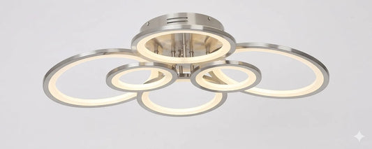 Modern 5-Ring Ceiling Lamps – Layered Circular Design with Soft LED Glow