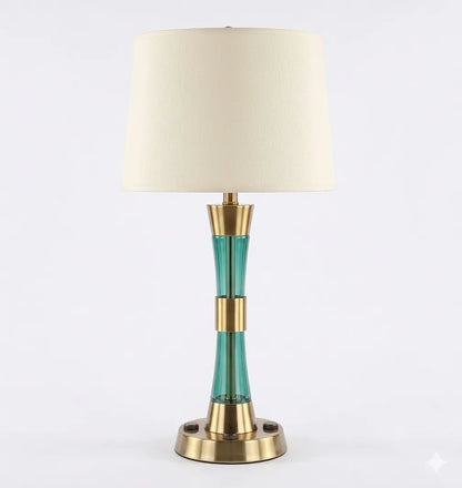 Classic Table Lamp with Fabric Shade & Decorative Metal Base – Elegant Accent Light