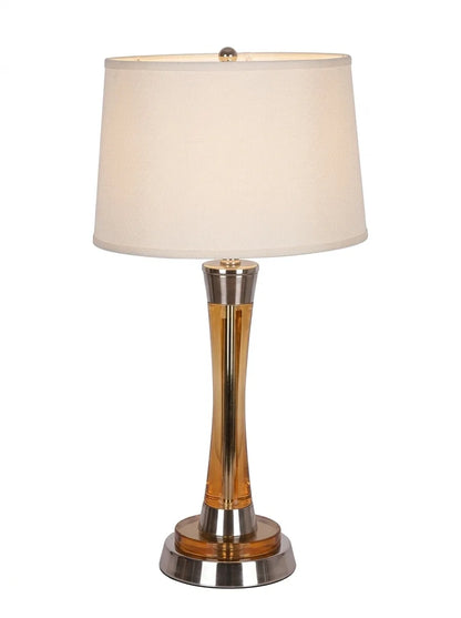 Classic Table Lamp with Fabric Shade & Decorative Metal Base – Elegant Accent Light