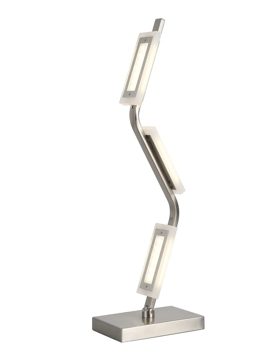 Modern Zigzag Table Lamp with Dual Rectangular Light Heads