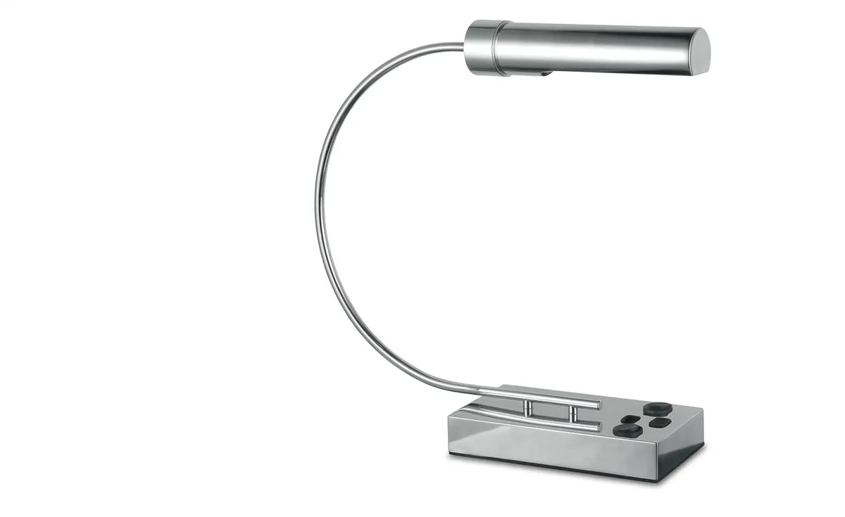 Modern Curved Table Lamp with Cylindrical Light Head and Rectangular Base